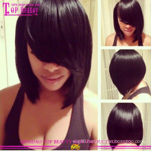 Qingdao hair wholesale cheap virgin brazilian human hair short bob silk top lace front wig